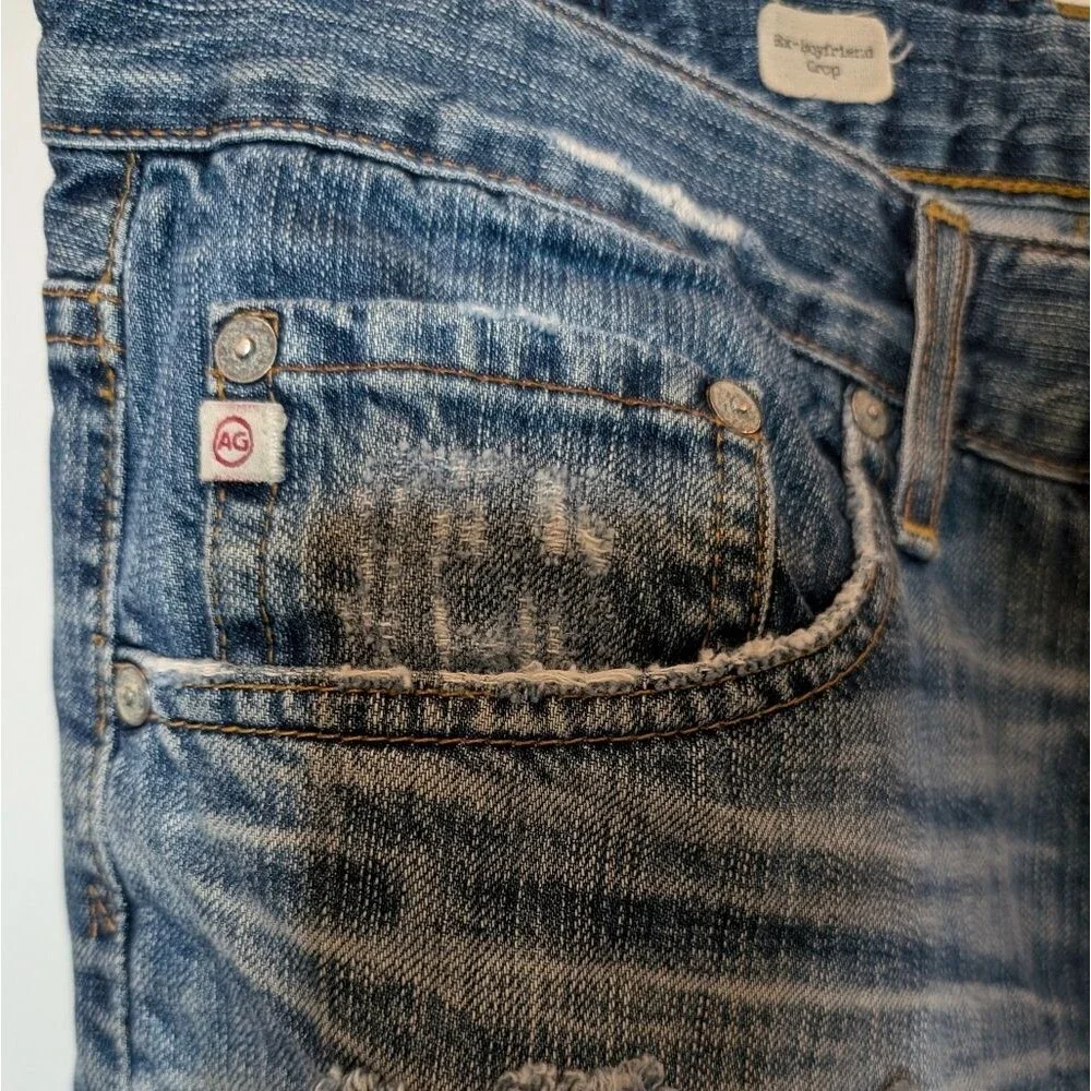 AG Adriano Goldschmied Distressed Ex-Boyfriend Crop Jeans - Picture 5 of 16